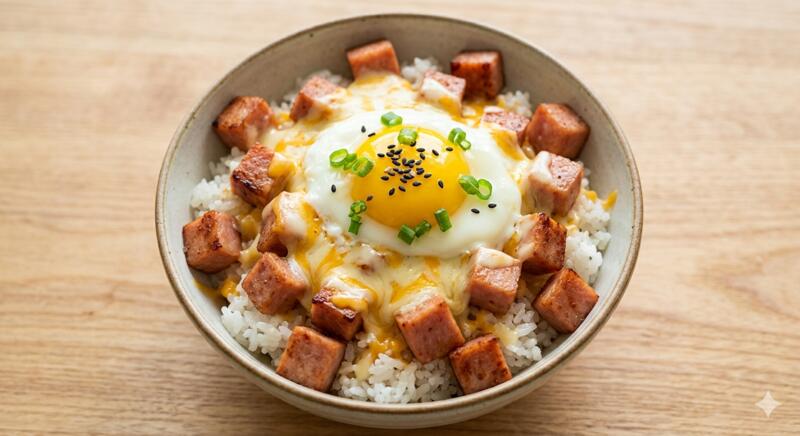 스팸 치즈 계란밥