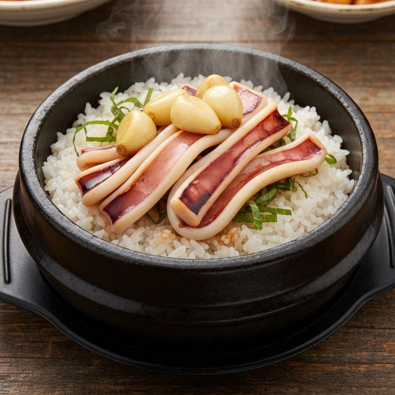 한치 통마늘 솥밥