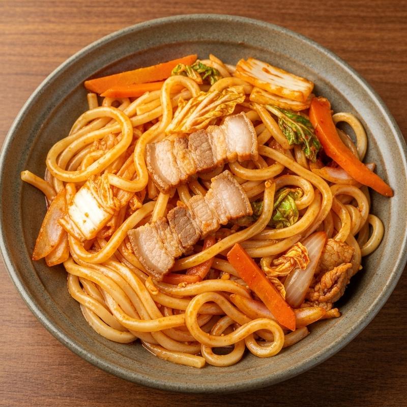 매운 볶음 우동