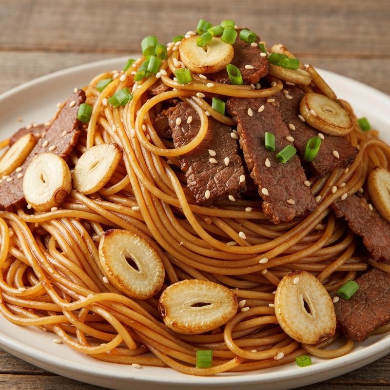 우삼겹 참기름 원팬파스타