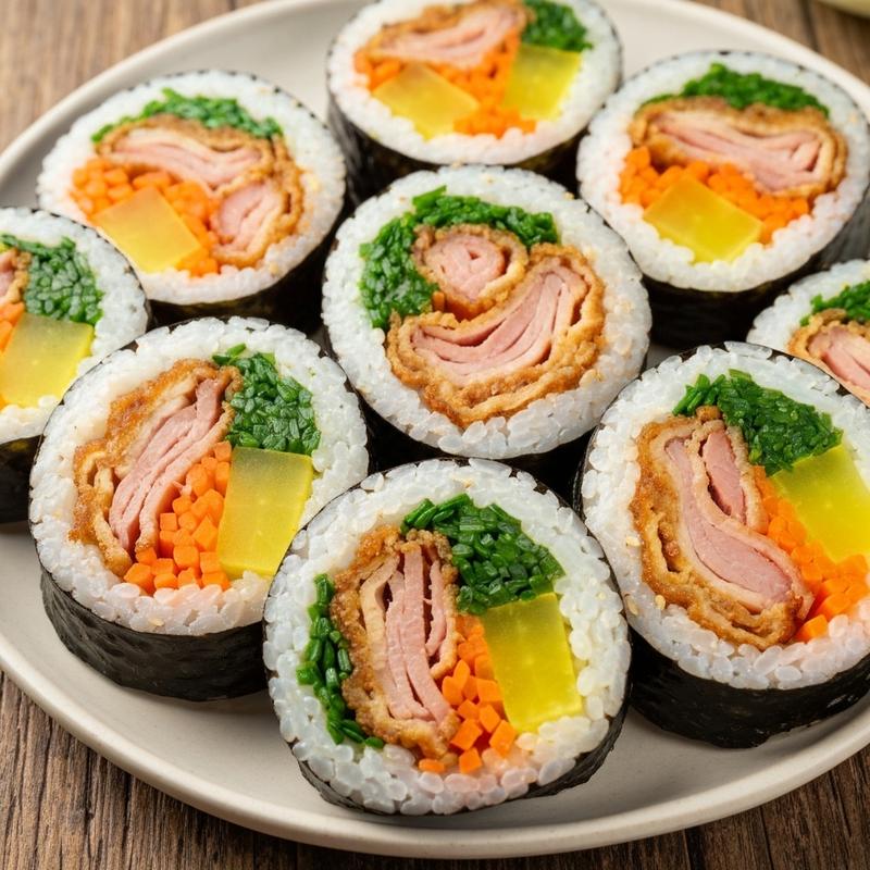 훈제오리 부추 김밥