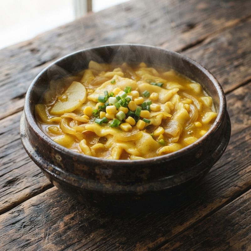 감자 옥수수 카레 수제비