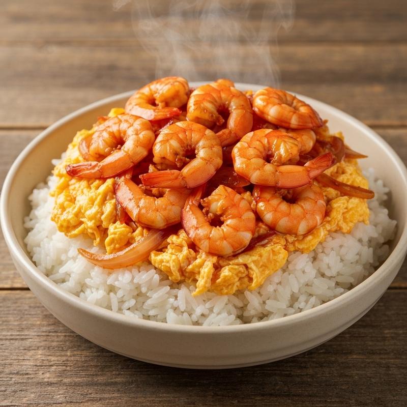 칠리새우 계란밥