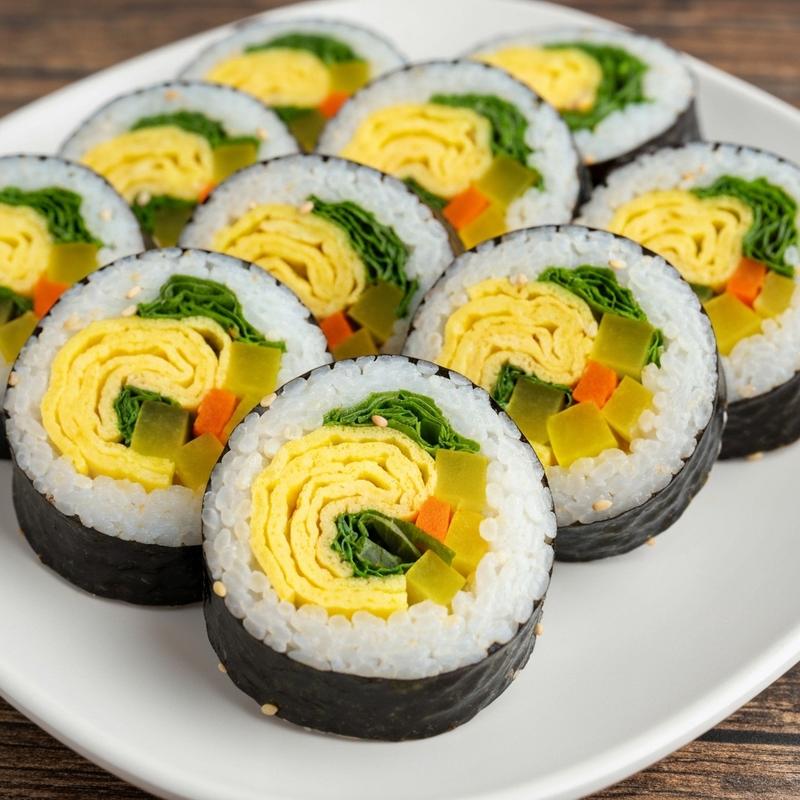 계란 가득 꼬들단무지 김밥