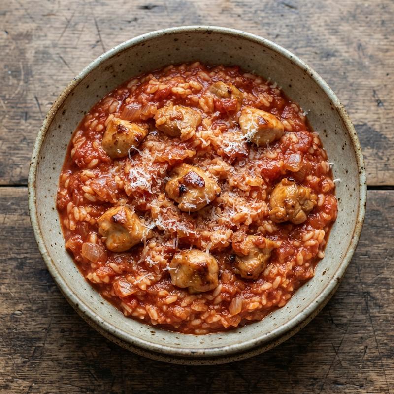 원팬 닭다리살 토마토 리조또