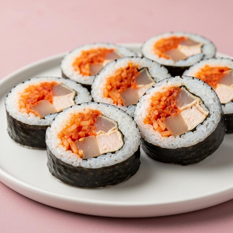 씻은 묵은지 참치 김밥