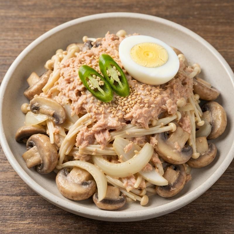 들깨 참치 버섯무침