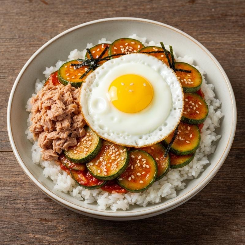 애호박 참치 덮밥
