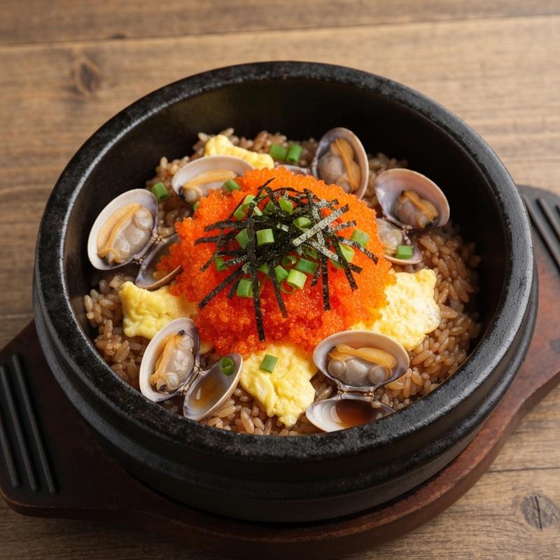 해물 날치알 솥밥