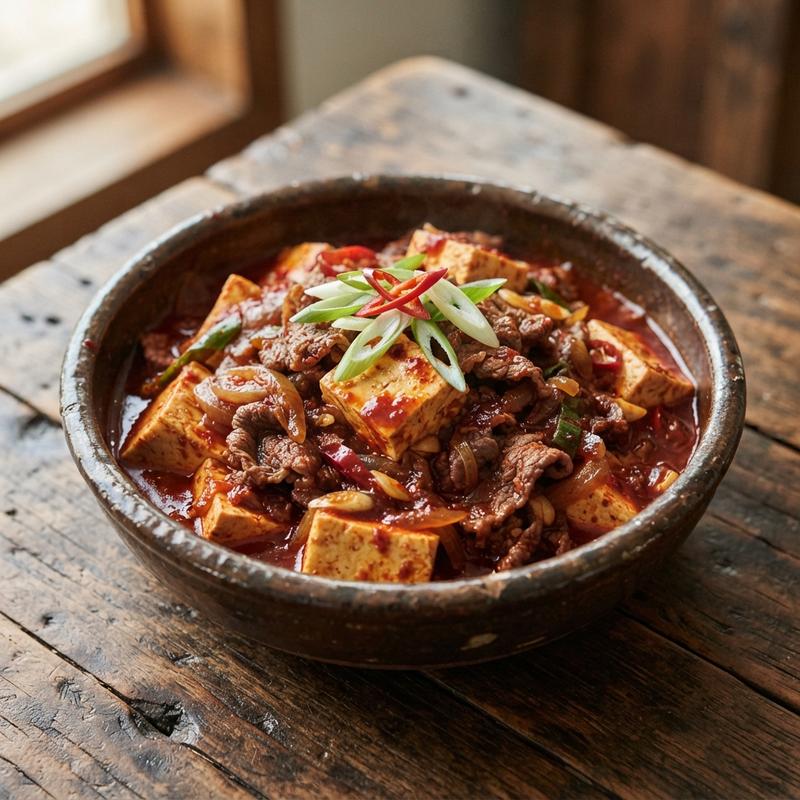 매콤 우삼겹 두부조림