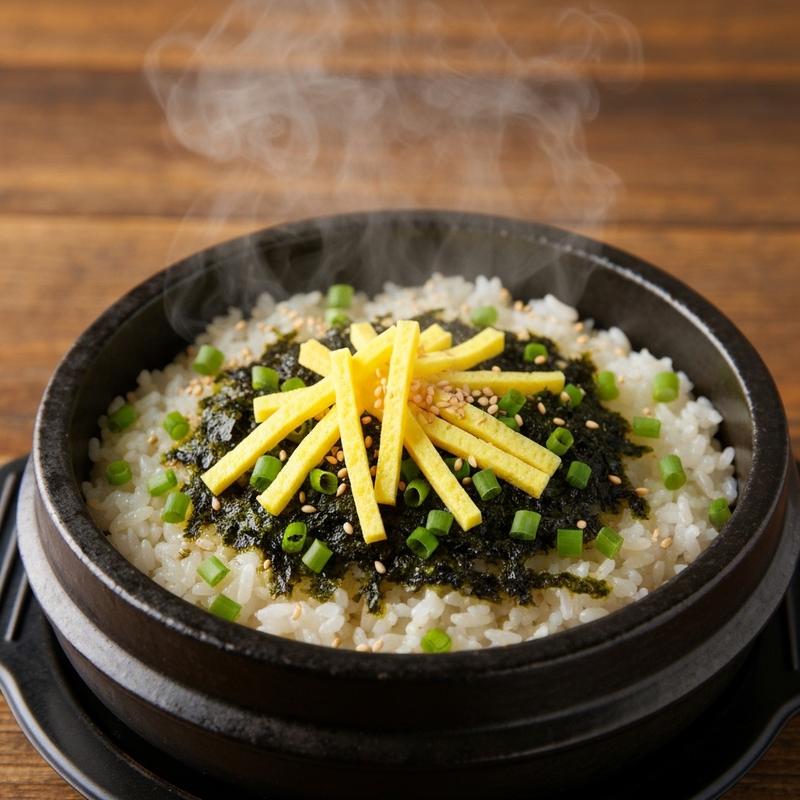 들기름 김 솥밥