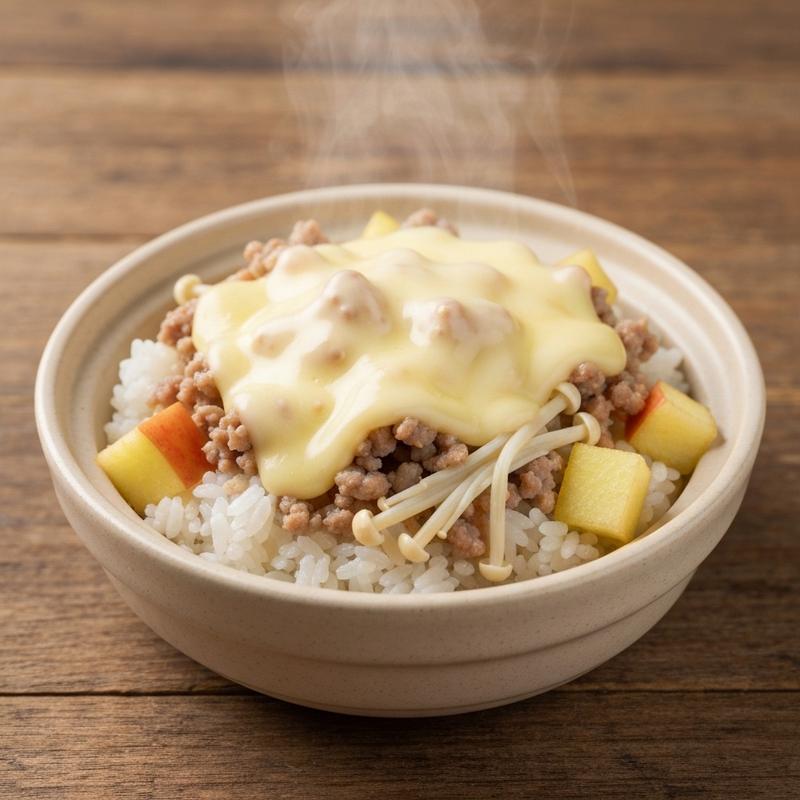 돼지고기 사과치즈밥