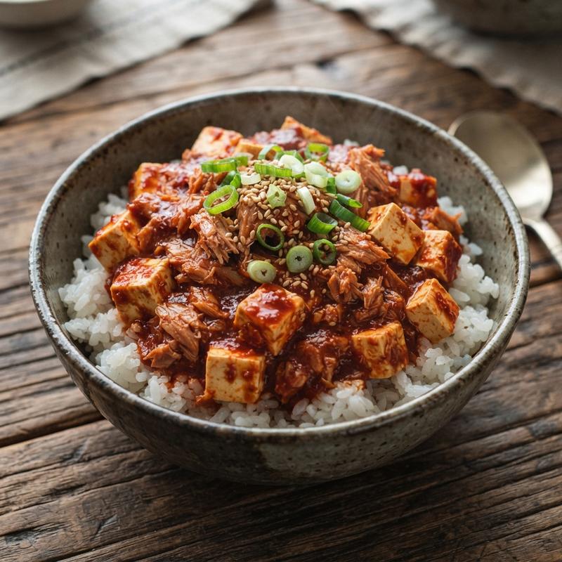 매콤 참치 두부 덮밥