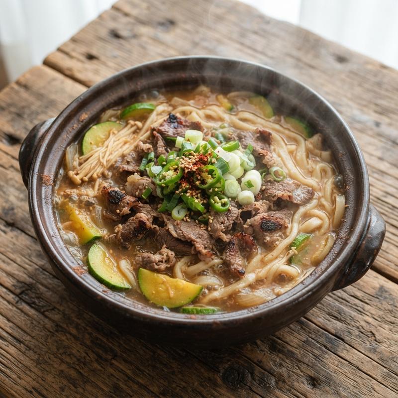원팬 차돌 된장 칼국수