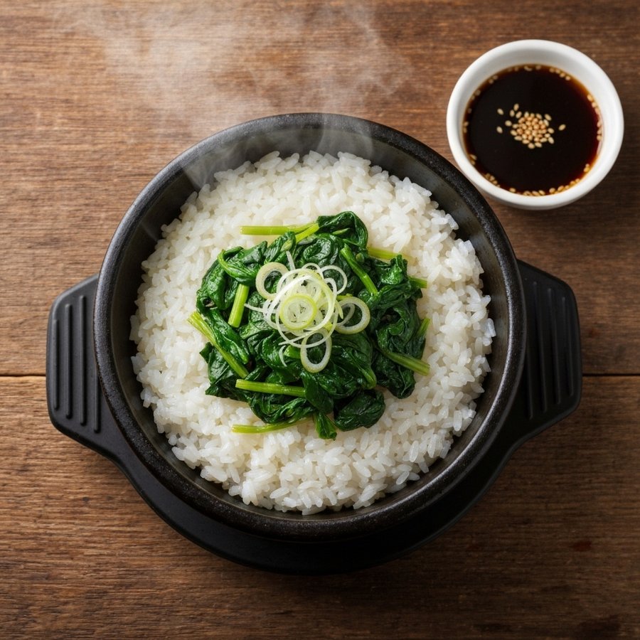 시금치 솥밥