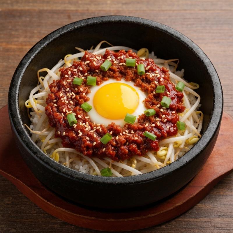 제육소보로 콩나물비빔밥