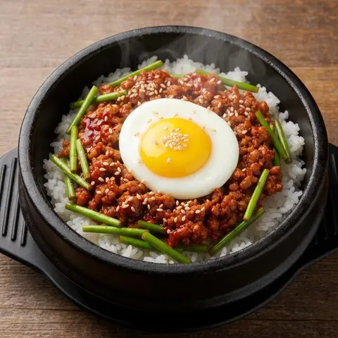 마늘종 돼지고기 비빔밥