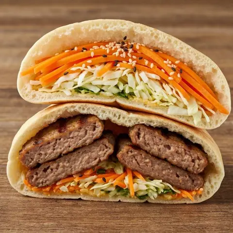 떡갈비 당근라페 피타샌드위치