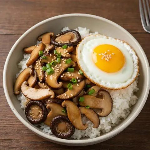 간장 버섯덮밥