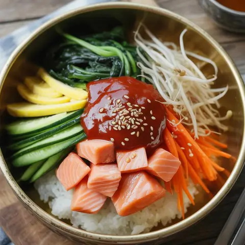 생연어 비빔밥