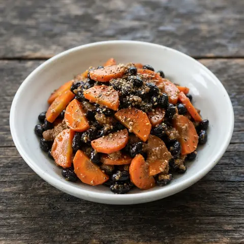 당근 검은콩 된장무침