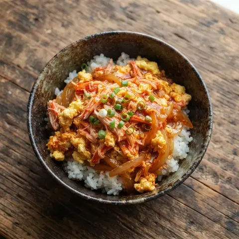 불닭 게맛살 계란덮밥