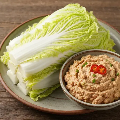 참치두부쌈장 양배추쌈