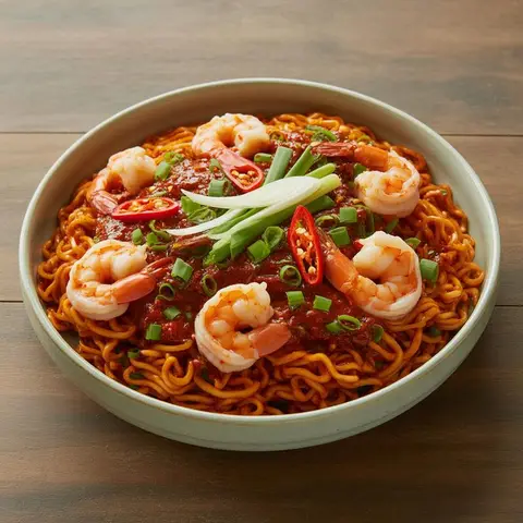 새우를 넣은 칼칼한 국수