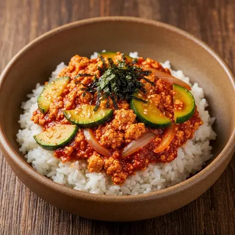 애호박 두부 덮밥