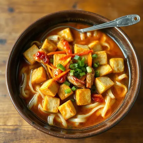 비건 김치 두부면 라멘