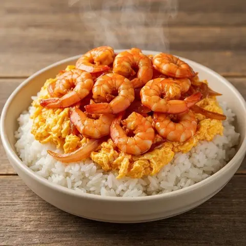 칠리새우 계란밥