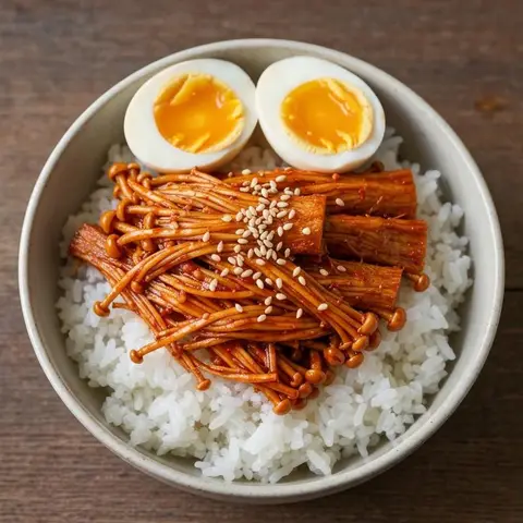 매콤 팽이버섯 덮밥