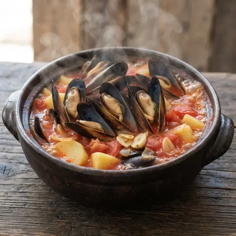 홍합 감자 토마토전골