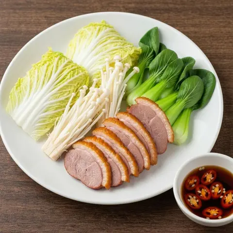 훈제오리 야채찜
