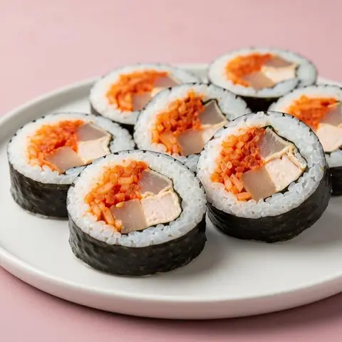 씻은 묵은지 참치 김밥