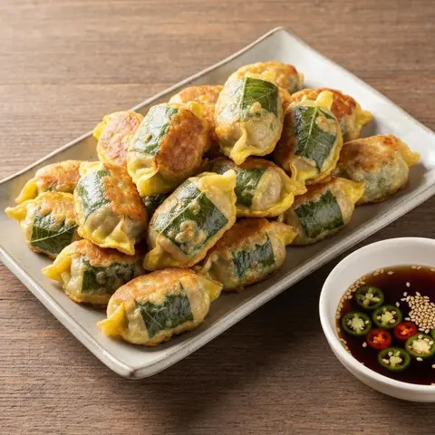 깻잎 군만두전
