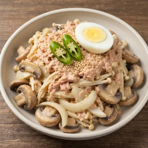 들깨 참치 버섯무침