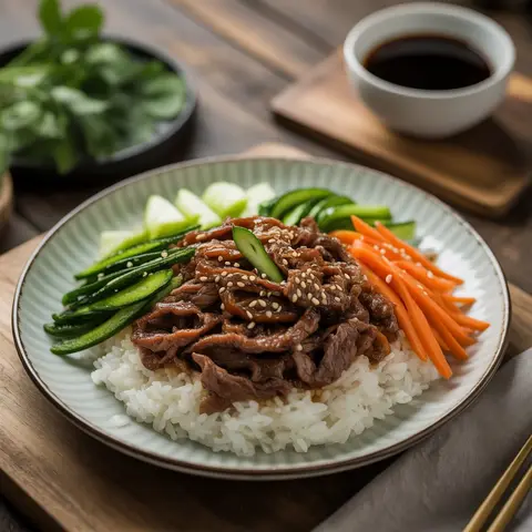 소고기 야채 비빔밥 (간장 양념)