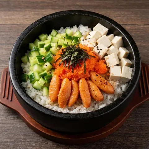 명란 오이두부 비빔밥