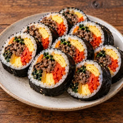 매콤 소고기 단무지 김밥