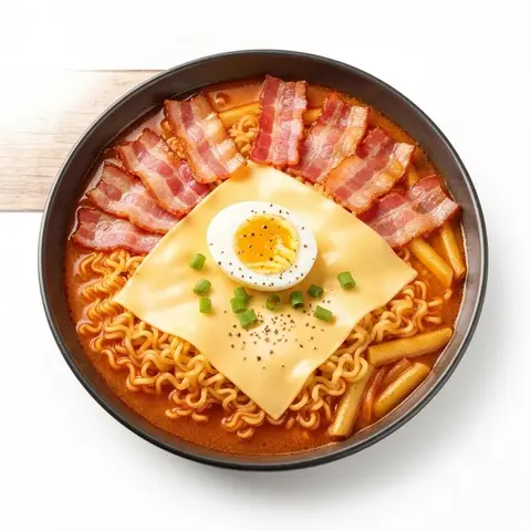 베이컨 계란 치즈 라면