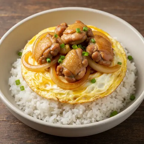 부드러운 닭고기 계란덮밥