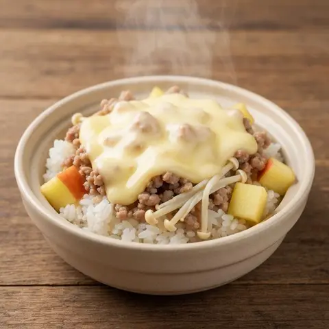 돼지고기 사과치즈밥