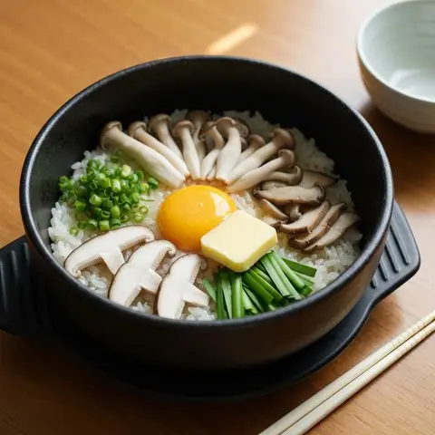 버섯 부추 솥밥