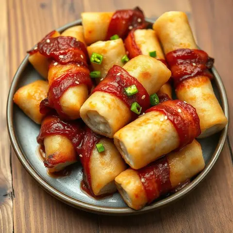 매콤 떡 베이컨 말이