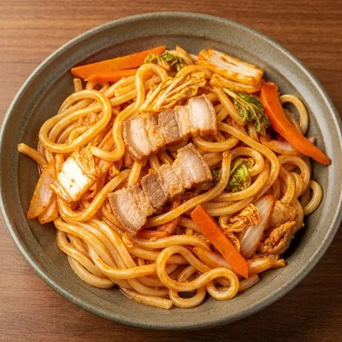 매운 볶음 우동